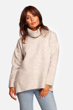 Turtleneck pullover sweartshirt - Ivory