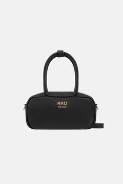 Black Leather Baguette Bag