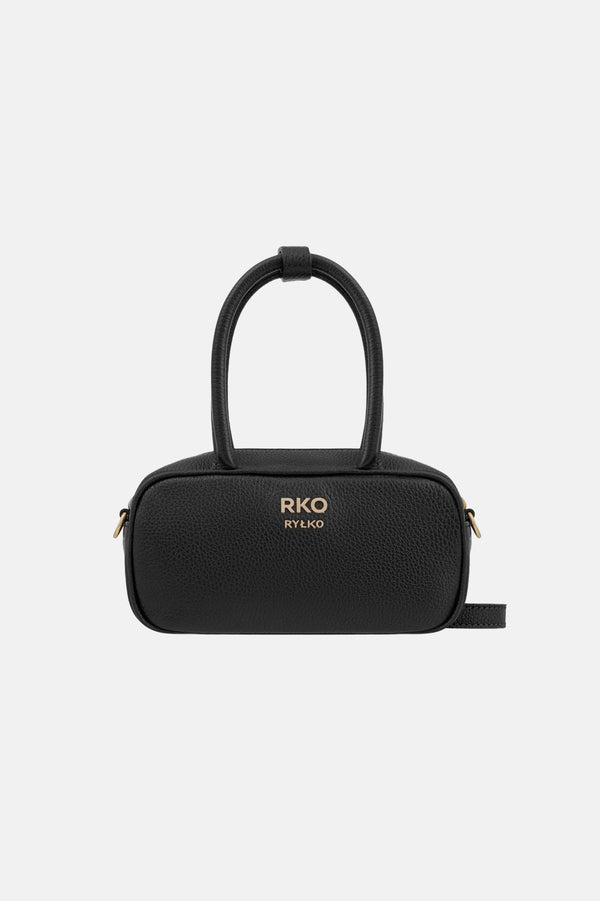 Black Leather Baguette Bag