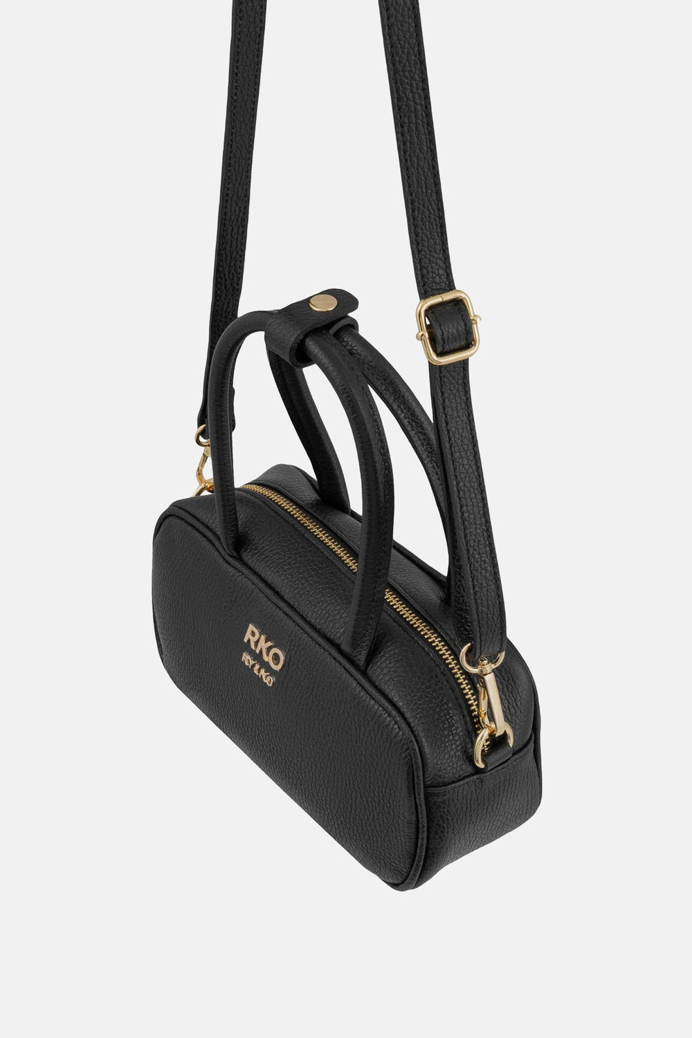 Black Leather Baguette Bag