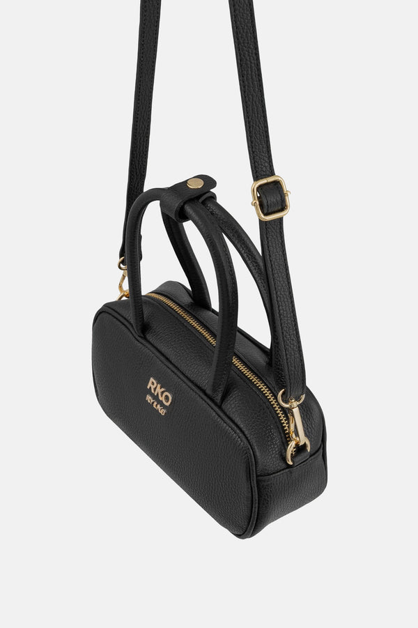 Black Leather Baguette Bag
