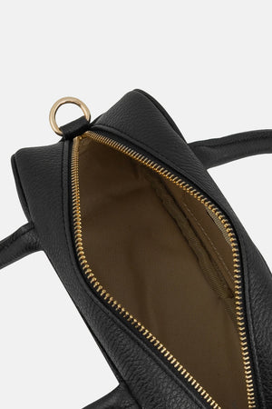 Black Leather Baguette Bag