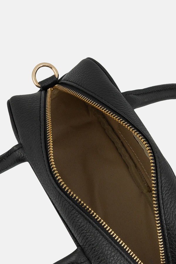 Black Leather Baguette Bag