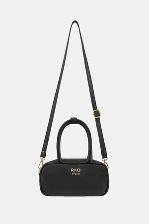 Black Leather Baguette Bag