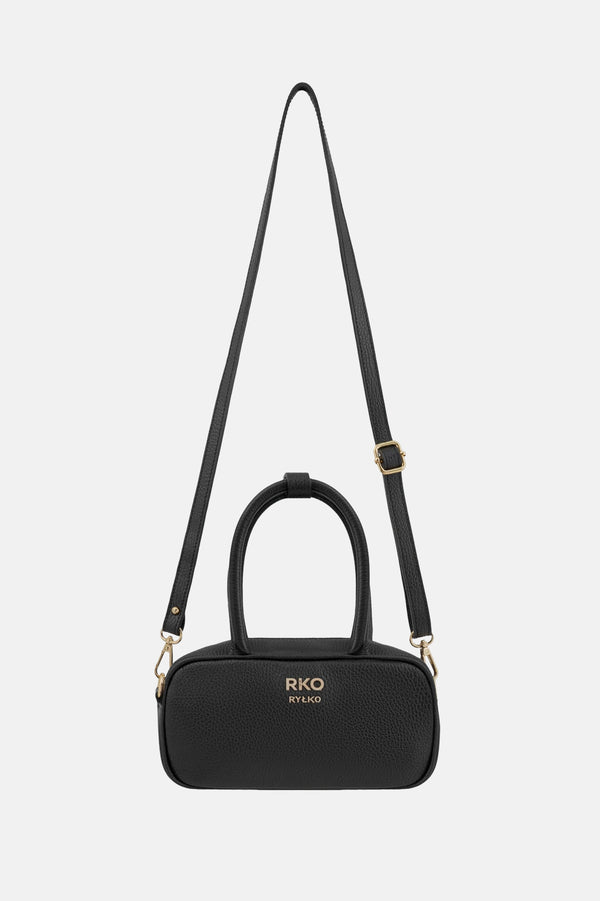 Black Leather Baguette Bag