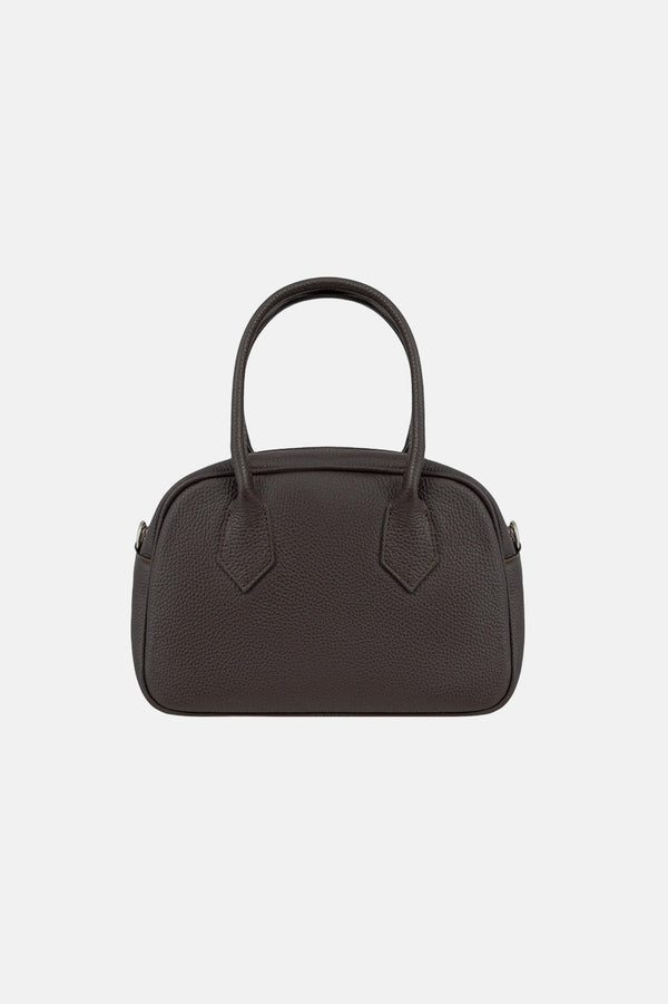 Small Brown Suede Bowling Bag