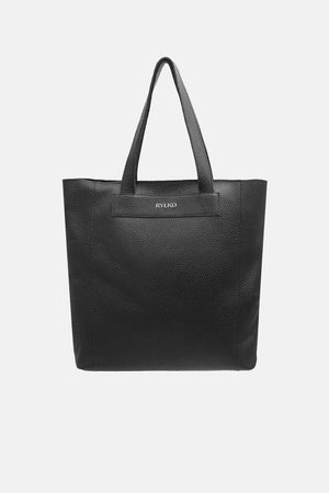 Black spacious shopper bag with zipper closure
