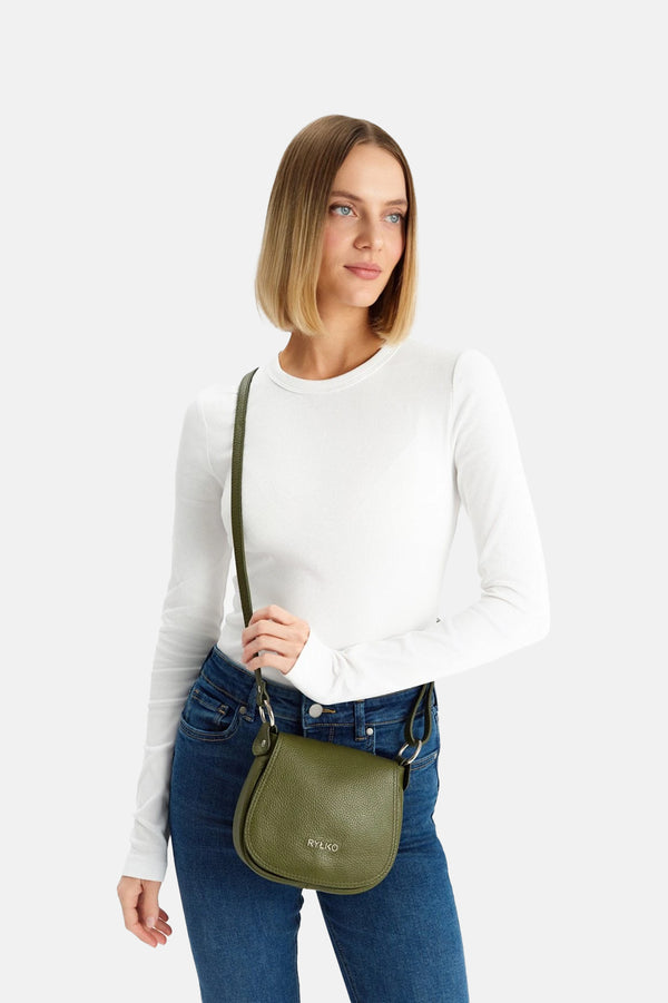 Small olive crossbody bag