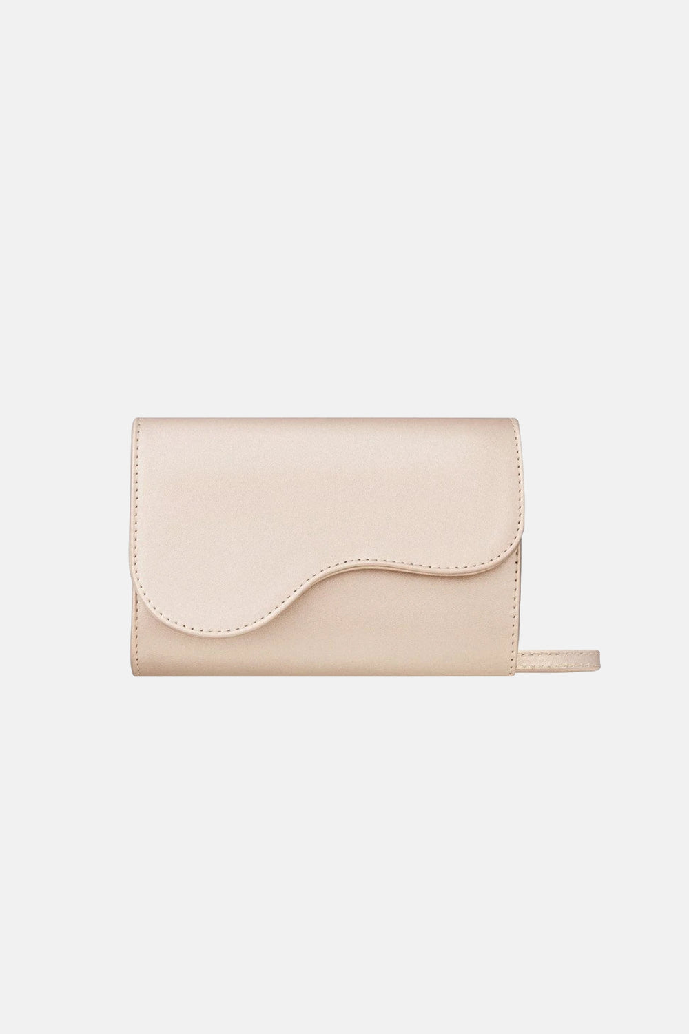 Platinum handbag with decorative flap